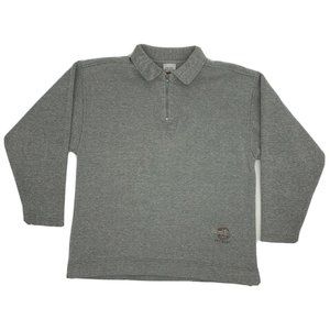 Men's Hard Rock Cafe Key West 1/4 Zip Pullover Sweater Gray Size L